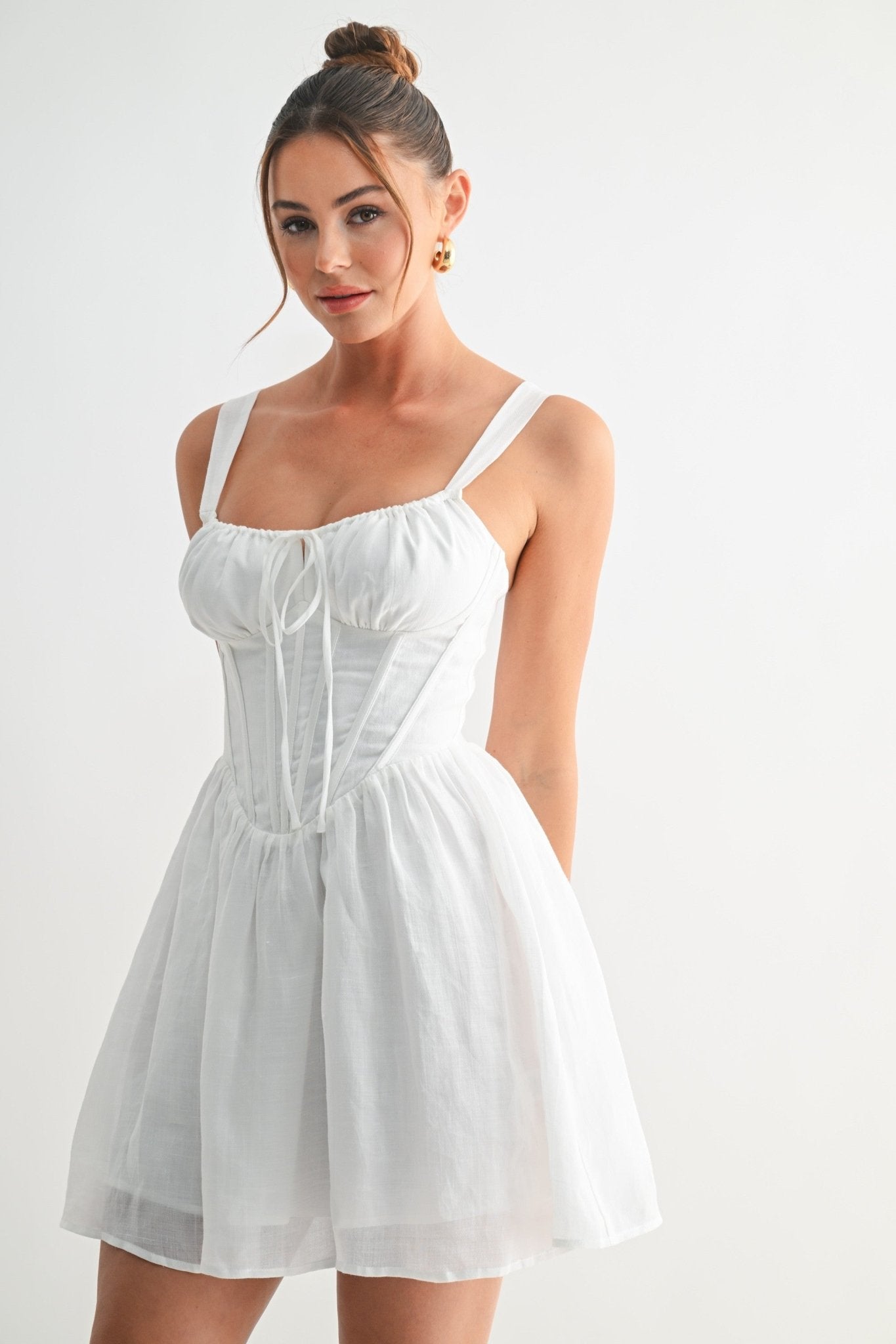 Brown Willow Corset Mini Dress