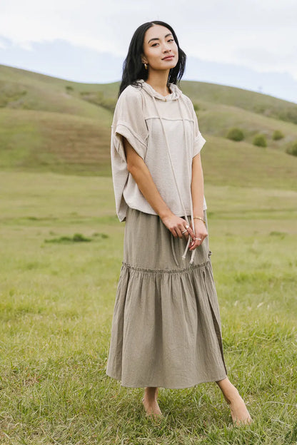 Aspen Midi Skirt in Olive - FINAL SALE
