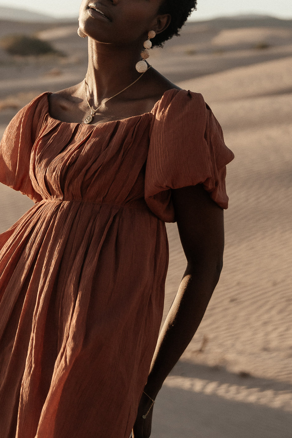 Dasha Textured Mini Dress in Terracotta - FINAL SALE