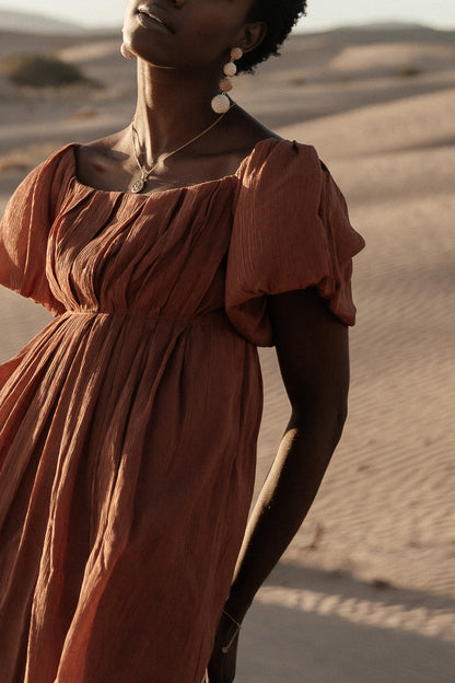 Dasha Textured Mini Dress in Terracotta - FINAL SALE