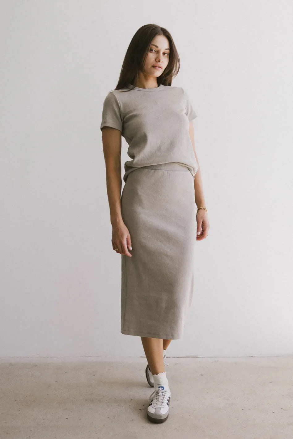 Calais Ribbed Top in Taupe - FINAL SALE