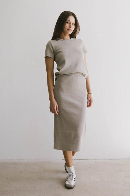 Calais Ribbed Top in Taupe - FINAL SALE