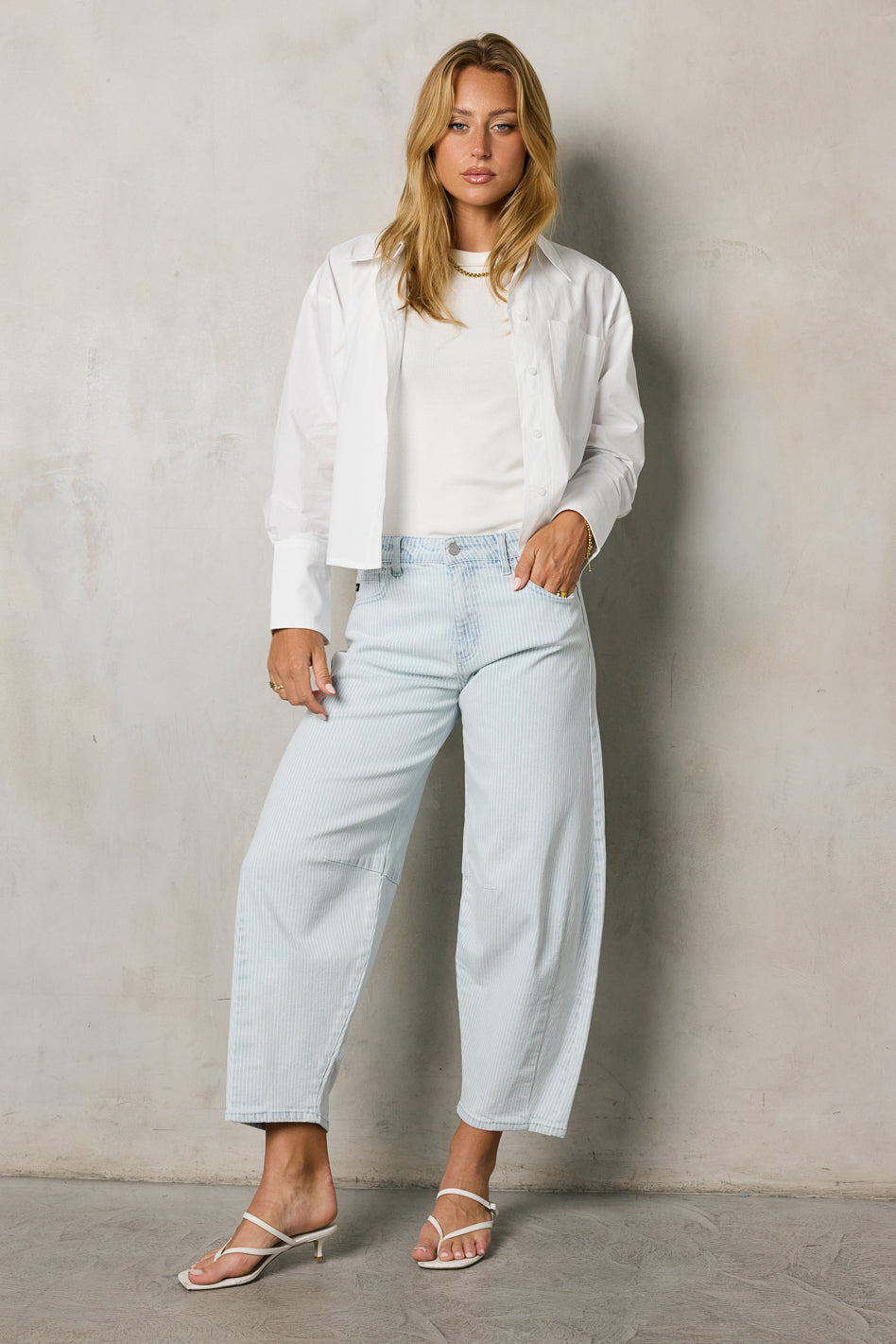Cade Striped Barrel Jeans - FINAL SALE