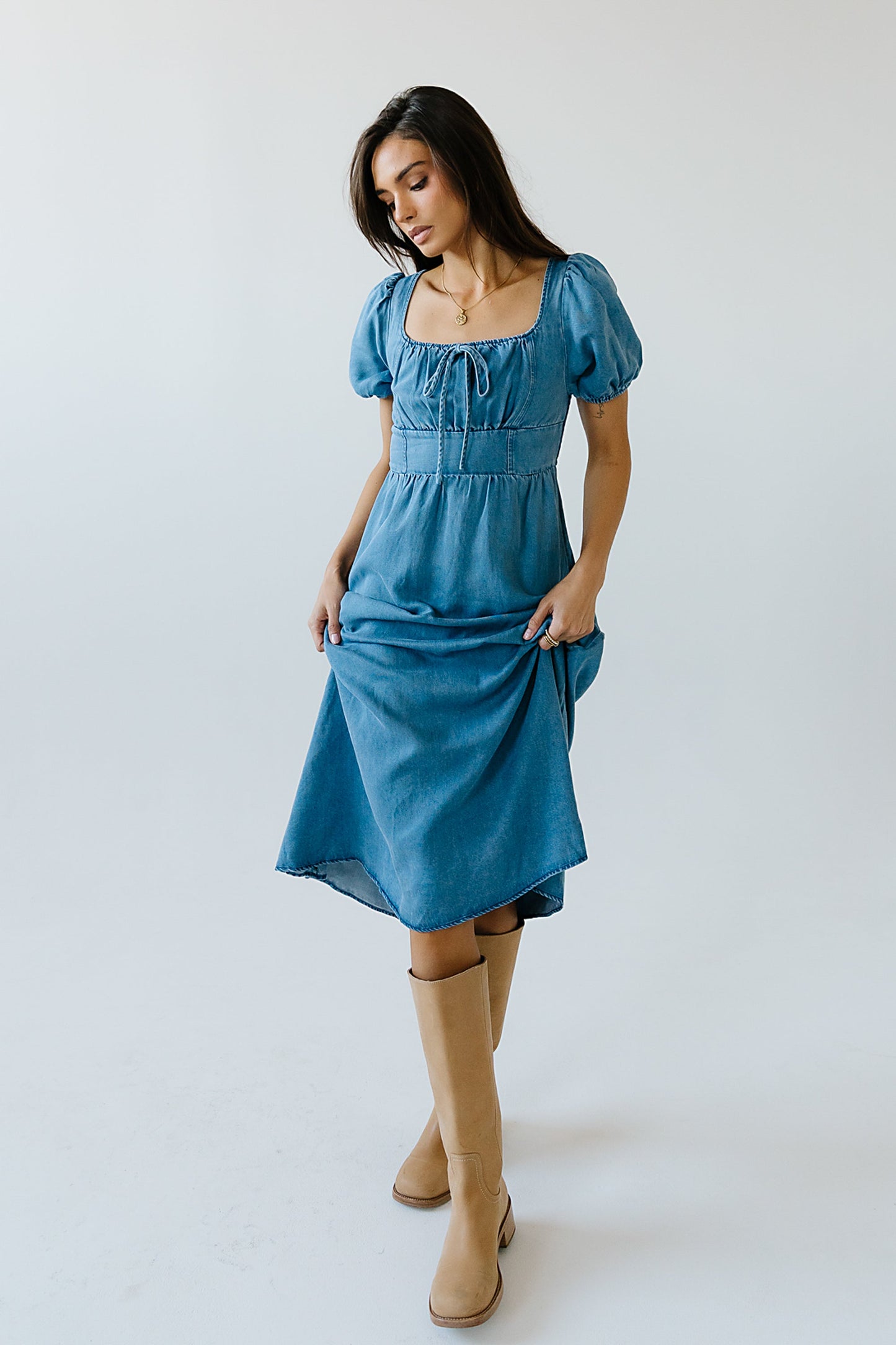 Candice Denim Midi Dress - FINAL SALE