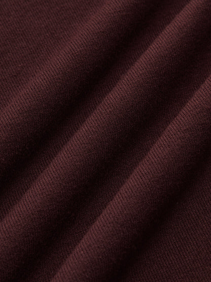 Seam Detail Mock Neck Long-Sleeve T-Shirt