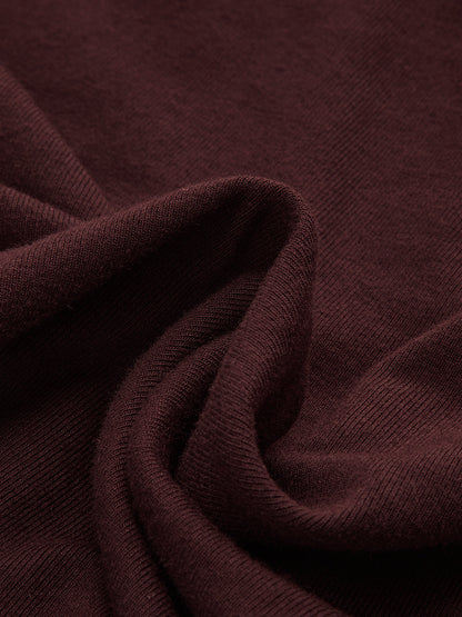 Seam Detail Mock Neck Long-Sleeve T-Shirt