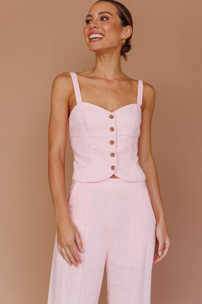 Play It Cool Wide Leg Pants Pink