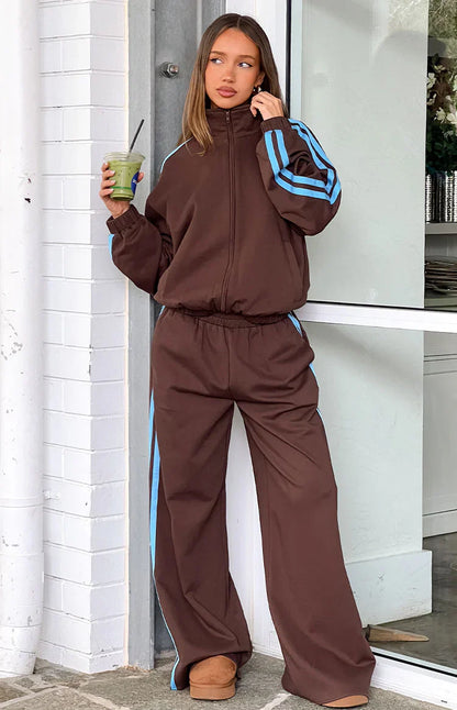 Kosie Chocolate And Blue Stripe Jacket