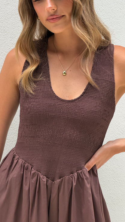 Amira Maxi Dress - Chocolate