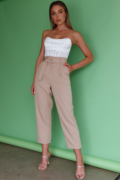Chance Encounter Straight Leg Pants Latte