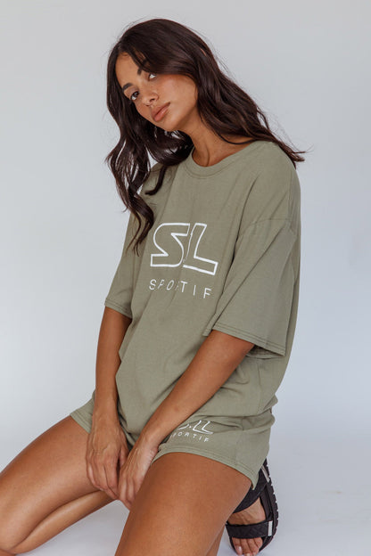 On Track SL Logo Shorts Khaki