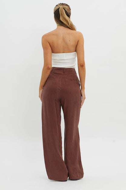 Dodie Straight Leg Trouser Pants Choco