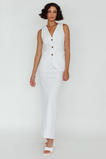 Philomena Midi Skirt White