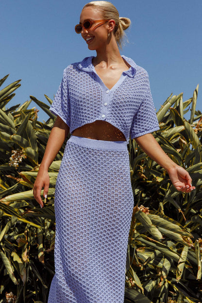 Summer Sunset Crochet Maxi Skirt Lavender