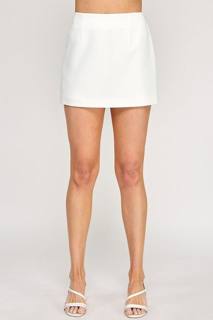 Black High Waisted Skort