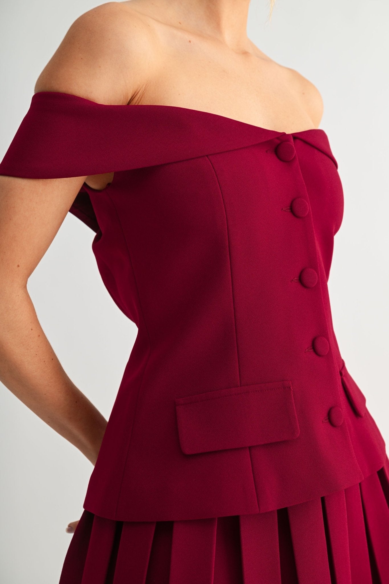 Burgundy Tennis Skirt Set