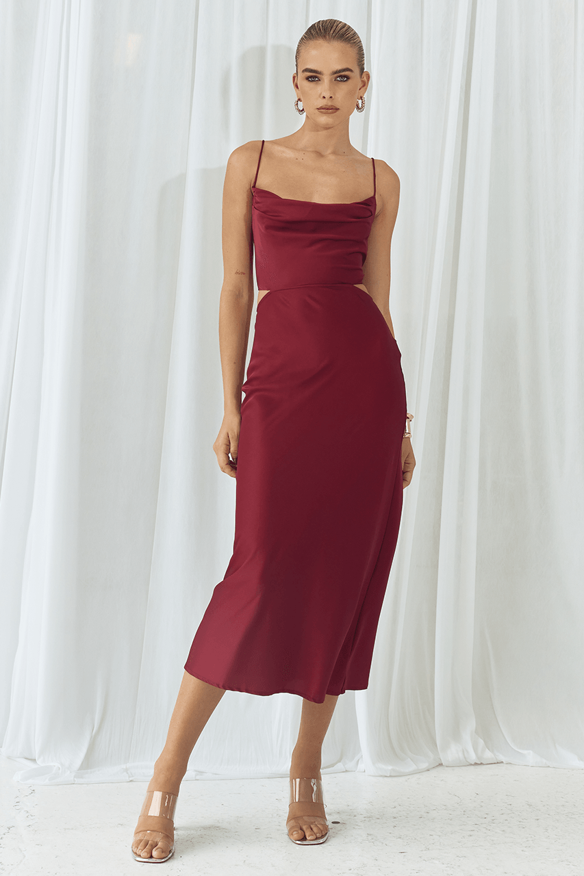 Charissa Slip Dress - Wine