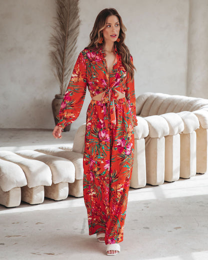 Coral Reef Sunsets Wide Leg Pants